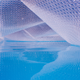 A pool cover that reminds me of glaciers.